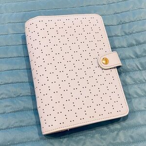 Kikki K Ice Blue Perforated Leather Planner and refills